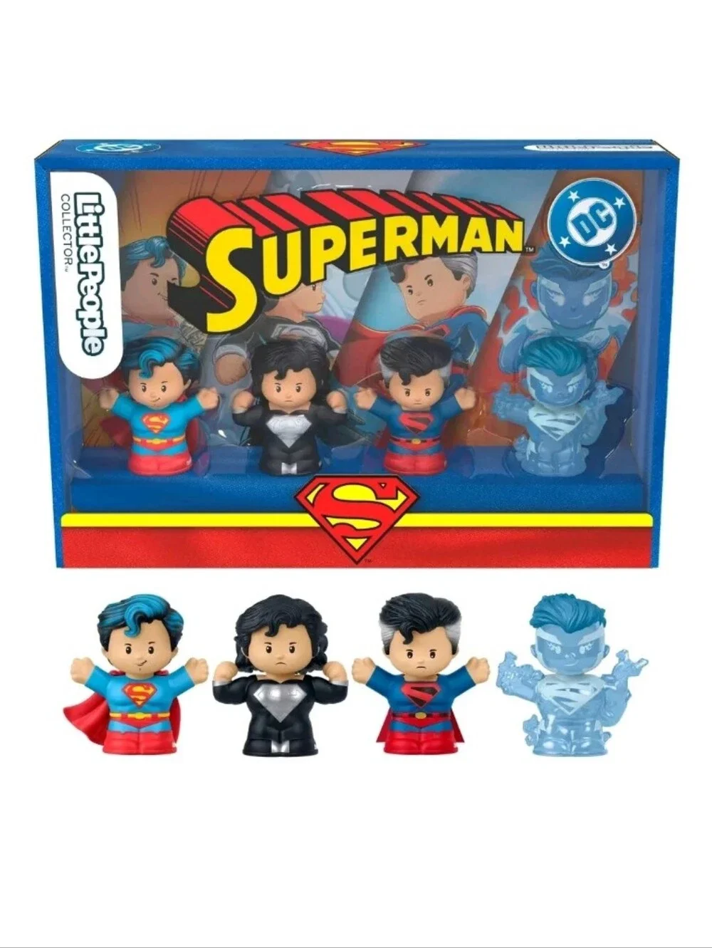 Fisher-Price Little People Superman Figure 4-Pack - Blue/Red/Black/Clear